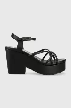 BOSS sandale Cate Wedge culoarea negru, 50493097 imagine