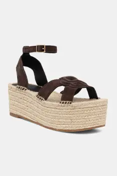 BOSS sandale cu platforma din piele intoarsa Machica imagine