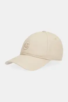 BOSS sapca de baseball din bumbac culoarea bej, cu imprimeu, 50533348 imagine