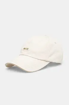 BOSS sapca de baseball din bumbac culoarea bej, cu imprimeu, 50533367 imagine