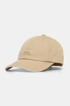 BOSS sapca de baseball din bumbac culoarea bej, cu imprimeu, 50533367 imagine