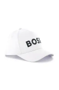 BOSS sapca din bumbac pentru copii culoarea alb, cu imprimeu, J51681 imagine
