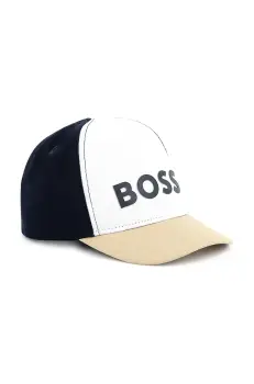 BOSS sapca din bumbac pentru copii culoarea alb, cu imprimeu, J51696 imagine