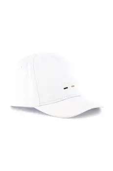 BOSS sapca din bumbac pentru copii culoarea alb, neted, J51695 imagine