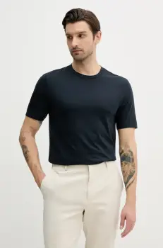 BOSS tricou barbati, culoarea albastru marin, neted, 50521129 imagine