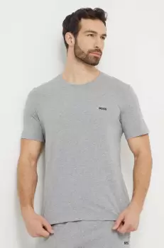 BOSS tricou barbati, culoarea gri, neted imagine