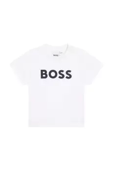 BOSS tricou bebe culoarea alb, cu imprimeu imagine