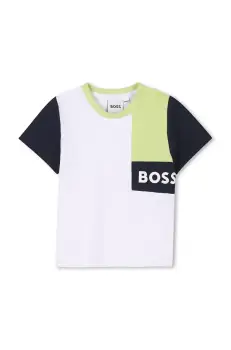 BOSS tricou bebe culoarea alb, cu imprimeu, J52112 imagine