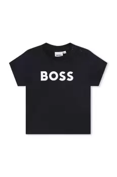 BOSS tricou bebe culoarea albastru marin, cu imprimeu imagine