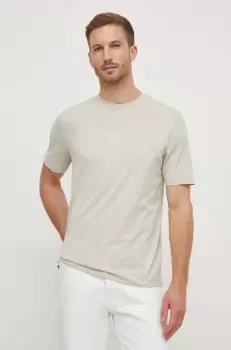 BOSS tricou BOSS ORANGE barbati, culoarea bej, neted imagine