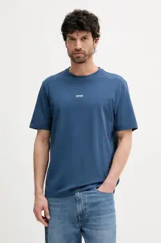 BOSS tricou BOSS ORANGE barbati, culoarea turcoaz, cu imprimeu, 50473278 imagine