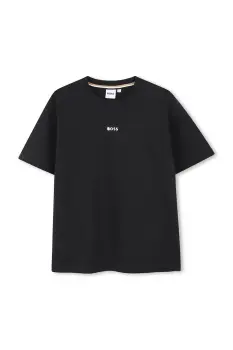 BOSS tricou copii culoarea negru, J52425 imagine