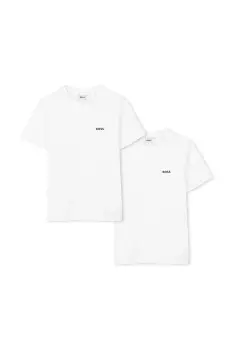 BOSS tricou de bumbac pentru copii 2-pack culoarea alb, cu imprimeu, J52680 imagine