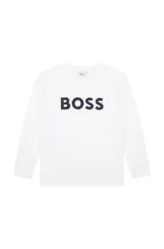 BOSS tricou de bumbac pentru copii culoarea alb, cu imprimeu imagine