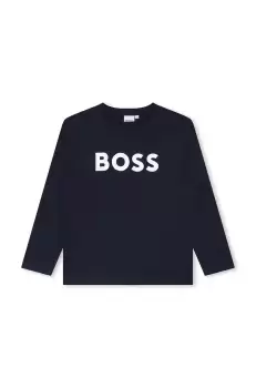 BOSS tricou de bumbac pentru copii culoarea albastru marin, cu imprimeu imagine