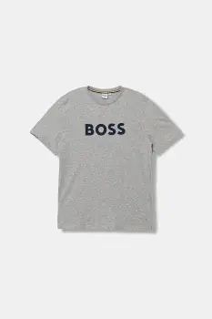 BOSS tricou de bumbac pentru copii culoarea gri, cu imprimeu, J52711 imagine