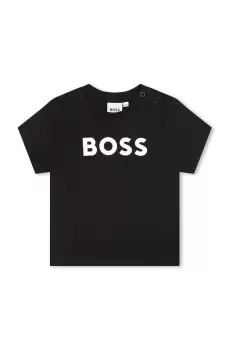 BOSS tricou de bumbac pentru copii culoarea negru, cu imprimeu imagine