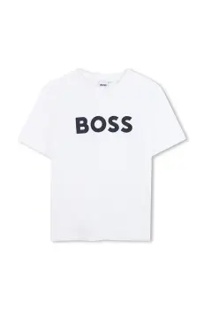 BOSS tricou de bumbac pentru copii culoarea negru, cu imprimeu, J25P24 imagine