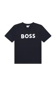 BOSS tricou de bumbac pentru copii culoarea negru, cu imprimeu, J25P24 imagine