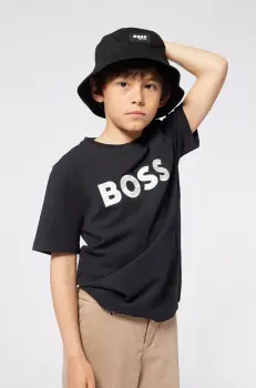 BOSS tricou de bumbac pentru copii culoarea negru, cu imprimeu, J52049 imagine