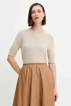 BOSS tricou de lana culoarea bej, 50544996 imagine