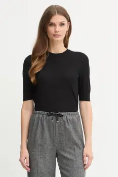 BOSS tricou de lana culoarea negru, 50544996 imagine