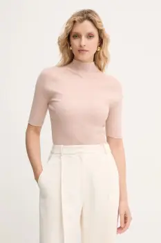 BOSS tricou de lana culoarea violet, cu turtleneck, 50542885 imagine