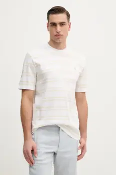 BOSS tricou din bumbac barbati, culoarea bej, neted, 50520298 imagine