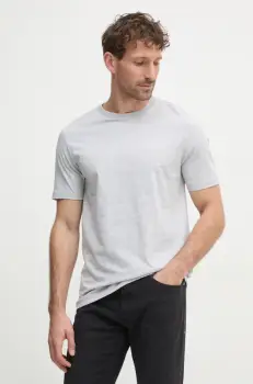 BOSS tricou din bumbac barbati, culoarea gri, neted, 50468347 imagine