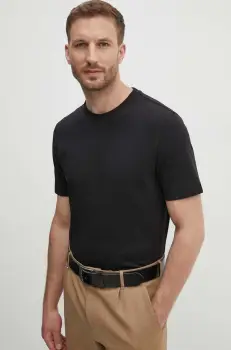 BOSS tricou din bumbac barbati, culoarea negru, neted, 50468972 imagine