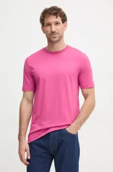 BOSS tricou din bumbac barbati, culoarea roz, neted, 50468347 imagine