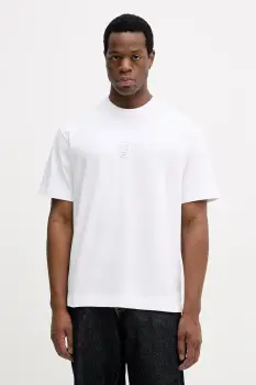 BOSS tricou din bumbac culoarea alb, cu imprimeu, 50555106 imagine