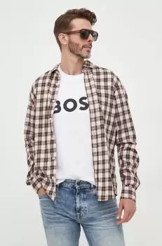 BOSS tricou din bumbac culoarea alb, cu imprimeu imagine