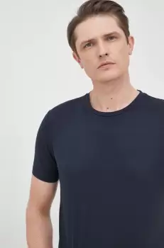 Boss tricou din bumbac culoarea albastru marin, neted imagine