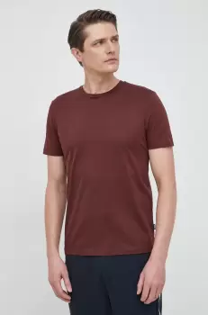 BOSS tricou din bumbac culoarea bordo, neted imagine