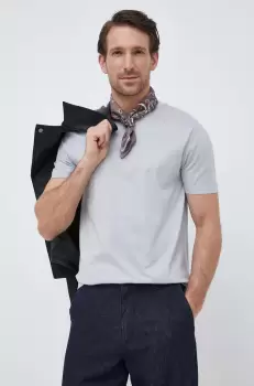 BOSS tricou din bumbac culoarea gri, neted imagine