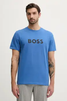 BOSS tricou din bumbac culoarea negru, cu imprimeu, 50491706 imagine