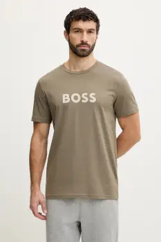 BOSS tricou din bumbac culoarea negru, cu imprimeu, 50491706 imagine