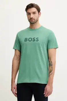 BOSS tricou din bumbac culoarea negru, cu imprimeu, 50491706 imagine