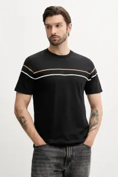 BOSS tricou din bumbac culoarea negru, cu imprimeu, 50545852 imagine