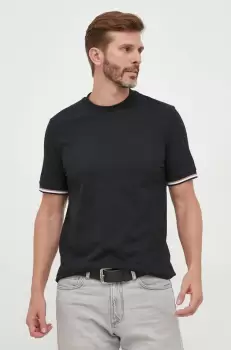 BOSS tricou din bumbac culoarea negru, neted imagine