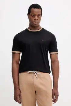 BOSS tricou din bumbac culoarea negru, uni, 50543858 imagine