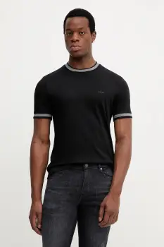 BOSS tricou din bumbac culoarea negru, uni, 50543858 imagine