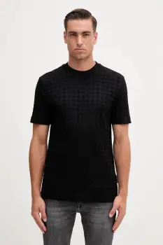 BOSS tricou din bumbac culoarea negru, uni, 50545585 imagine