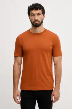 BOSS tricou din bumbac culoarea portocaliu, uni, 50468347 imagine