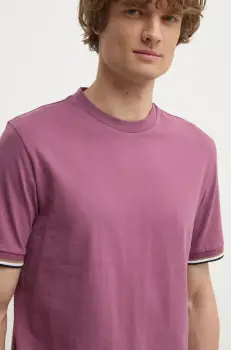 BOSS tricou din bumbac culoarea roz, neted imagine