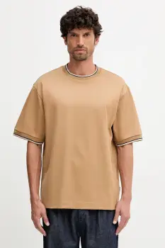 BOSS tricou din bumbac culoarea verde, cu imprimeu, 50548012 imagine