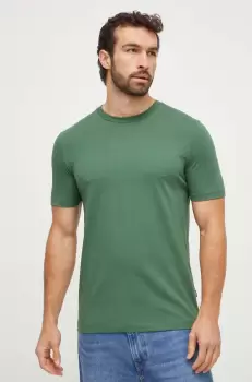 BOSS tricou din bumbac culoarea verde, neted imagine