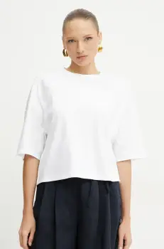 BOSS tricou din bumbac femei, culoarea alb, 50541328 imagine