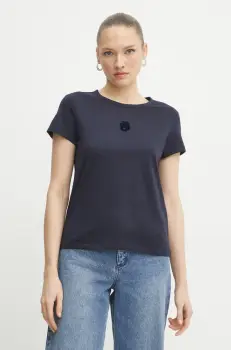 BOSS tricou din bumbac femei, culoarea albastru marin, 50534800 imagine